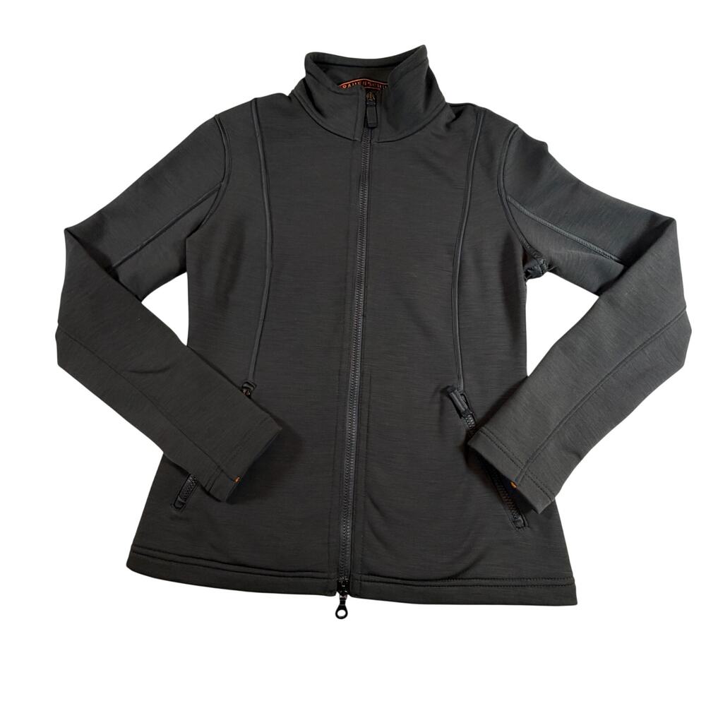 Frauenschuh Women's Fleece Jacket Full Zip Gray Nylon Panel Details Light Size 3